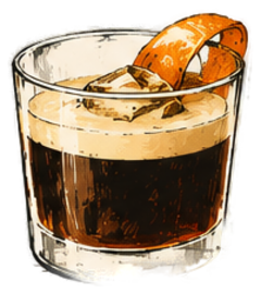 Carajillo cocktail at Renzo's St. Pete — Licor 43, espresso, orange