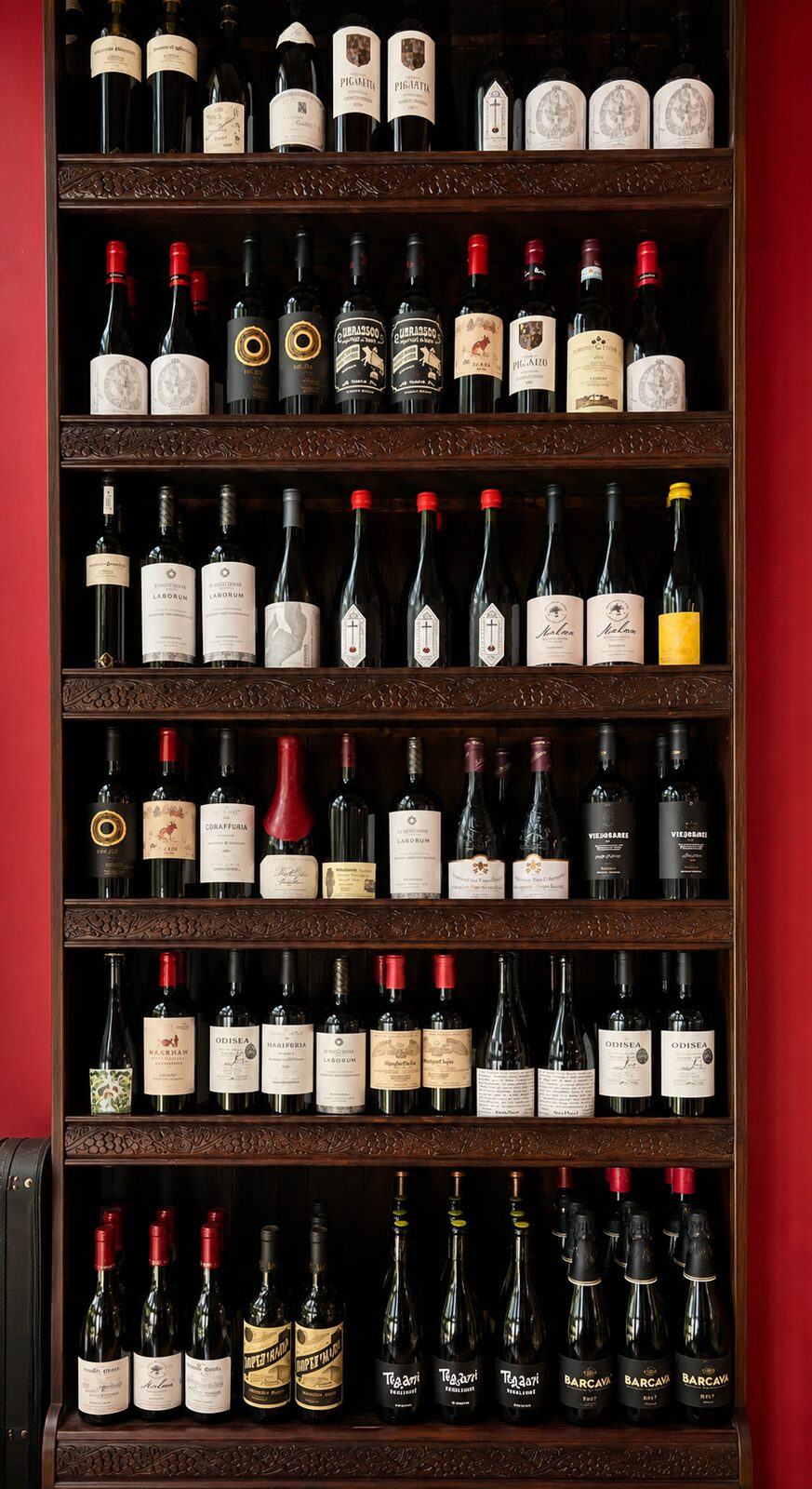 The wine wall at Renzo's Wine & Bar, St. Petersburg